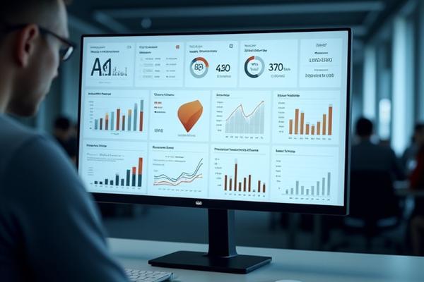 Interfaz de software SaaS con métricas de crecimiento.